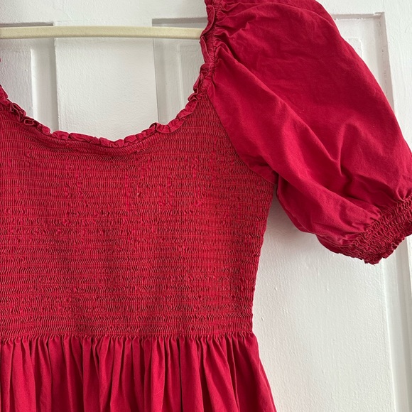 Louisa Nap Red Cotton Smocked Dress by Hill House Home - size medium - Picture 8 of 8